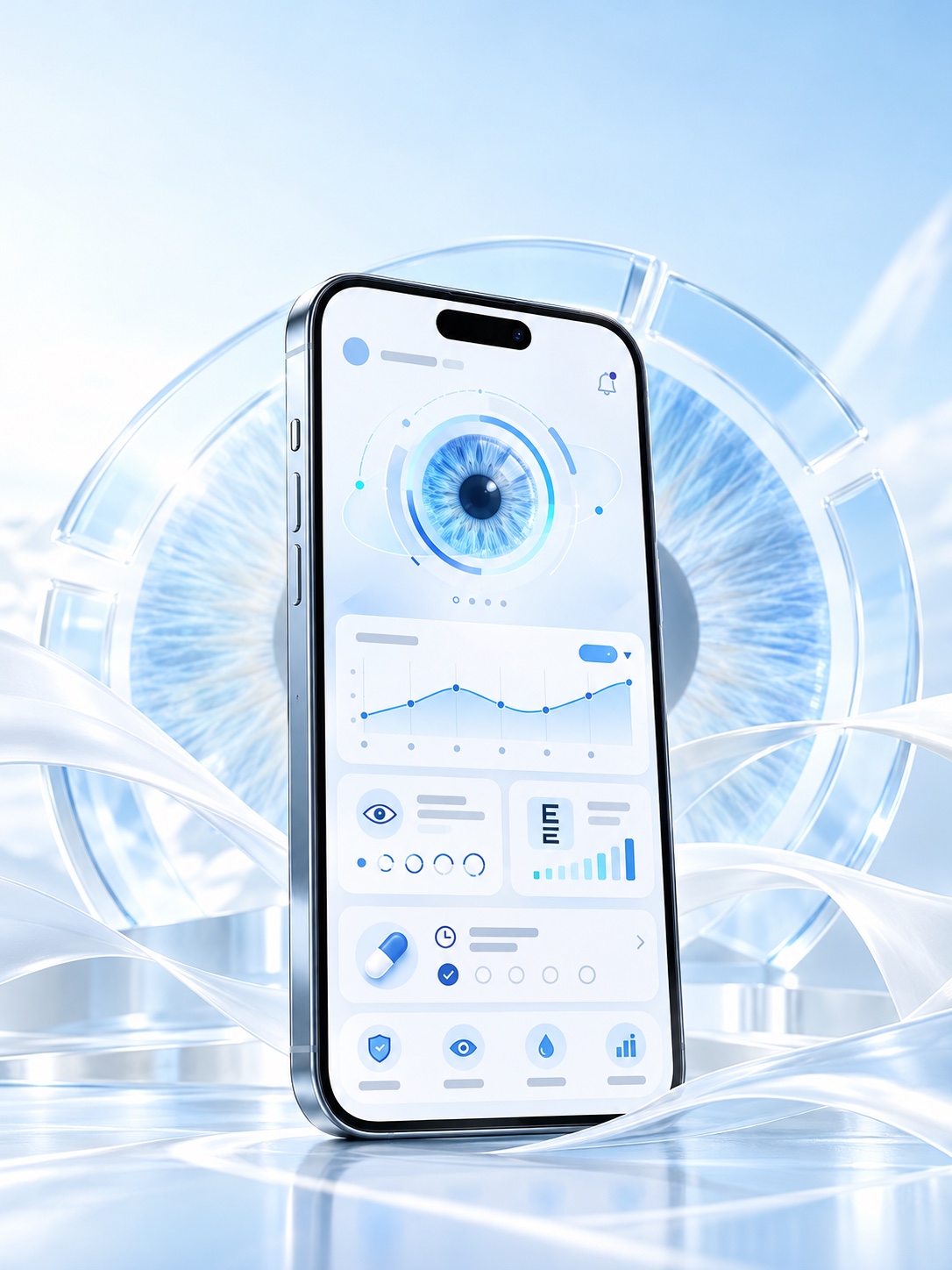 亮眼守护 APP 眼健康管理界面预览